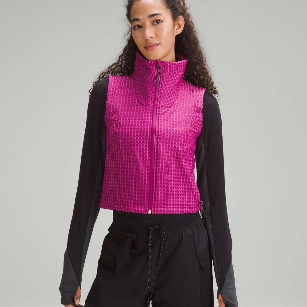Lululemon Water-Repellent Grid Fleece Hiking Vest | Wild Berry / Sonic Pink